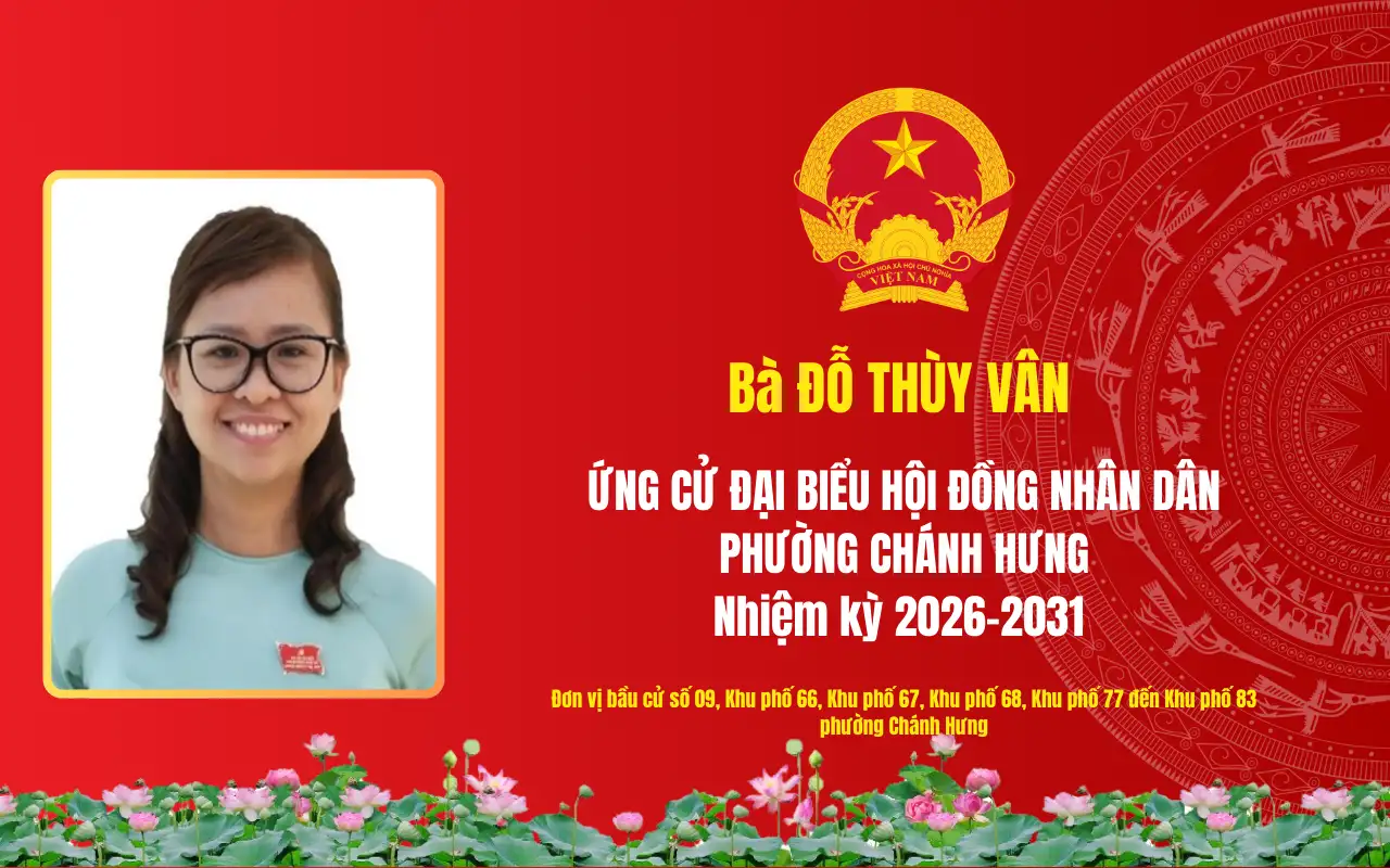 Tóm tắt tiểu sử bà Đỗ Thùy Vân ứng cử Đại biểu Hội đồng nhân dân phường Chánh Hưng