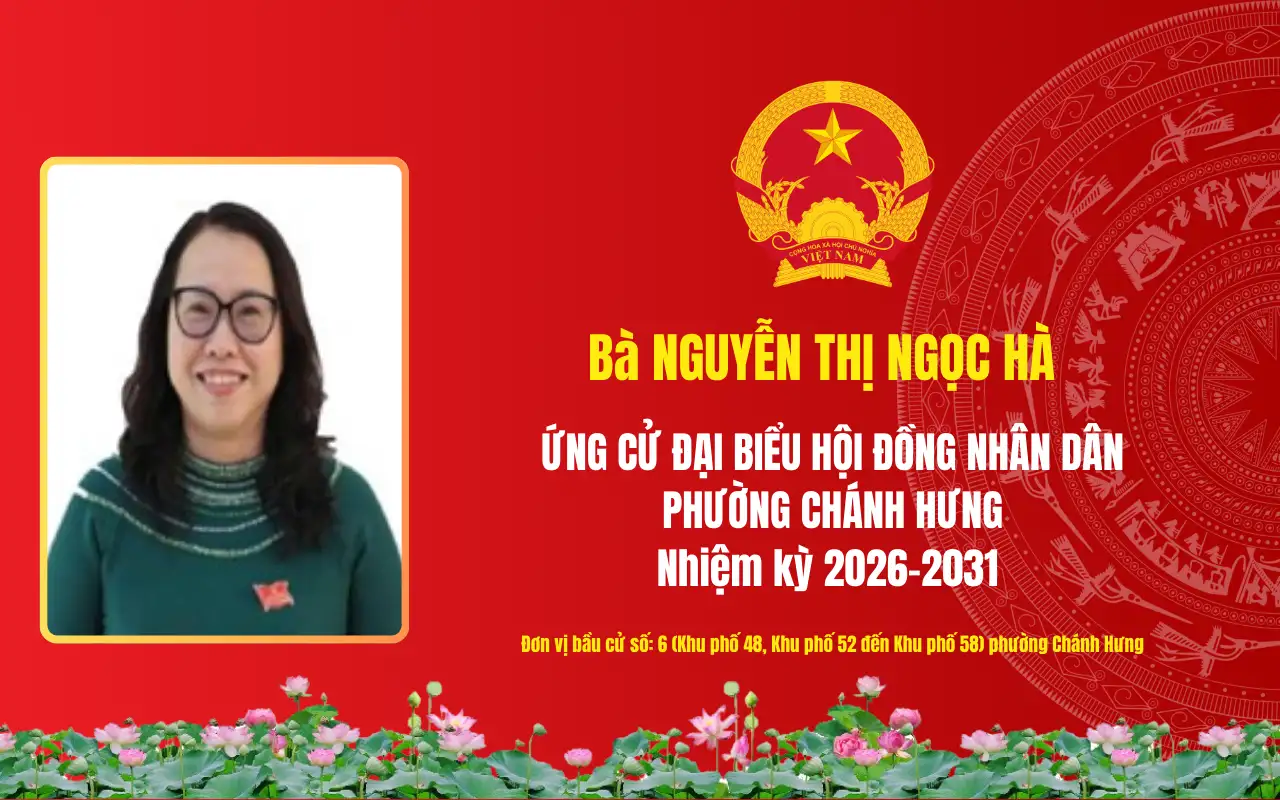 Tóm tắt tiểu sử bà Nguyễn Thị Ngọc Hà ứng cử Đại biểu Hội đồng nhân dân phường Chánh Hưng
